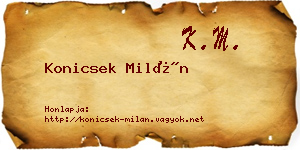 Konicsek Milán névjegykártya